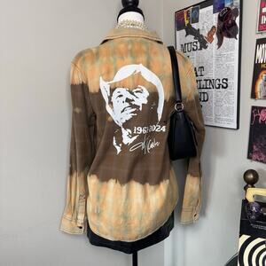 Reworked Bleached Vans Toby Keith Inspired Flannel